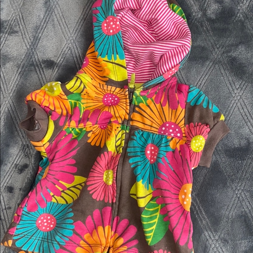 Carters floral zip up shirt